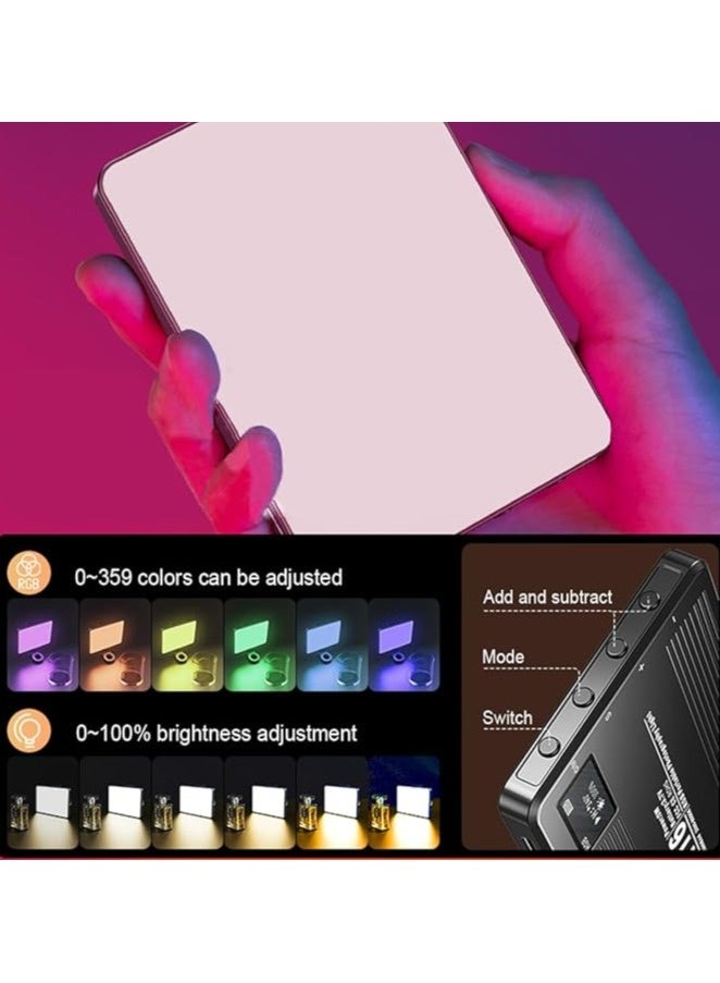 ATECH RGB Portable Camera Lights, Full Color Camera Light, 3000-9900K, 94 Beads, with Standard 1/4 Screws and Phone Clip, HSI 0-360°, 360 Colors, 1500mAh Rechargeable CRI 80 - Image 2